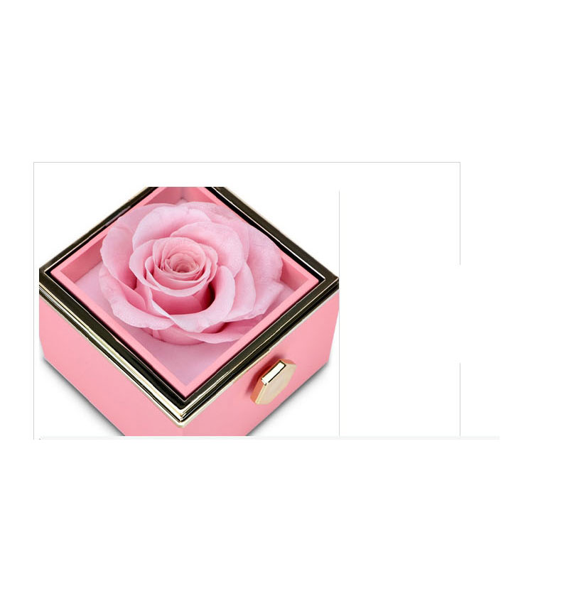 Fashion Pink Pendant Box Square Rotating Flower Box (christmas Special) Square Rotary Flower Box Ring Box,Jewelry Packaging & Displays