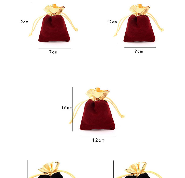 Fashion Wine Red 7*9cm Chrysanthemum Flannel Jewelry Bag (price For 100),Jewelry Packaging & Displays