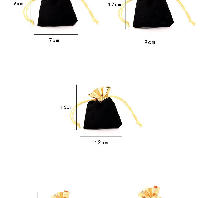 Fashion Black 12*16cm Chrysanthemum Flannel Jewelry Bag (price For 100),Jewelry Packaging & Displays