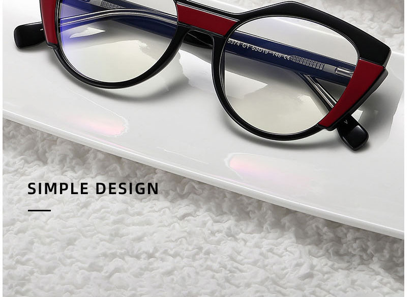 Fashion Bright Black/blue/anti-blue Light Tr90 Large Frame Cp Ferrule Color Glasses Frame,Fashion Glasses
