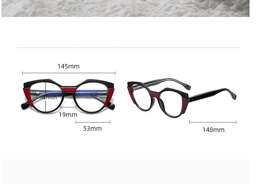 Fashion Bright Black/blue/anti-blue Light Tr90 Large Frame Cp Ferrule Color Glasses Frame,Fashion Glasses
