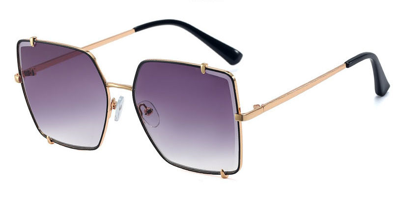 Fashion Gold Color/gradient Tea Pc Large Frame Sunglasses,Women Sunglasses