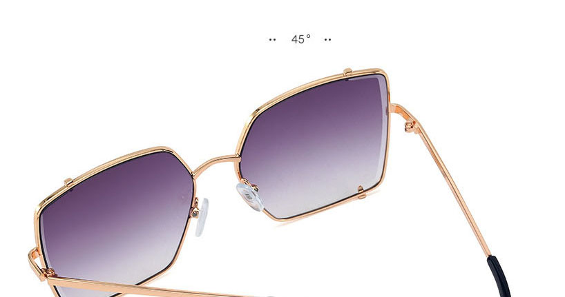 Fashion Black/gradient Grey Pc Large Frame Sunglasses,Women Sunglasses
