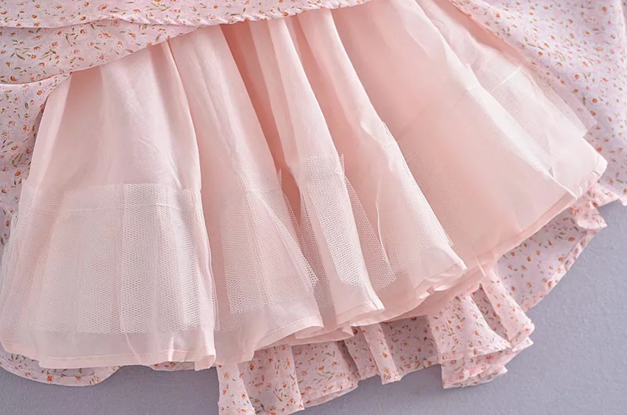 Fashion Pink Floral One Shoulder Dress,Mini & Short Dresses