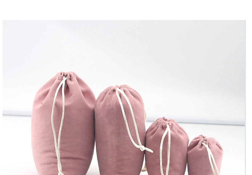 Fashion Lotus Pink 7x9cm (please Take Multiples Of 50) Flannel Drawstring Drawstring Jewelry Bag (price Of 50),Jewelry Packaging & Displays