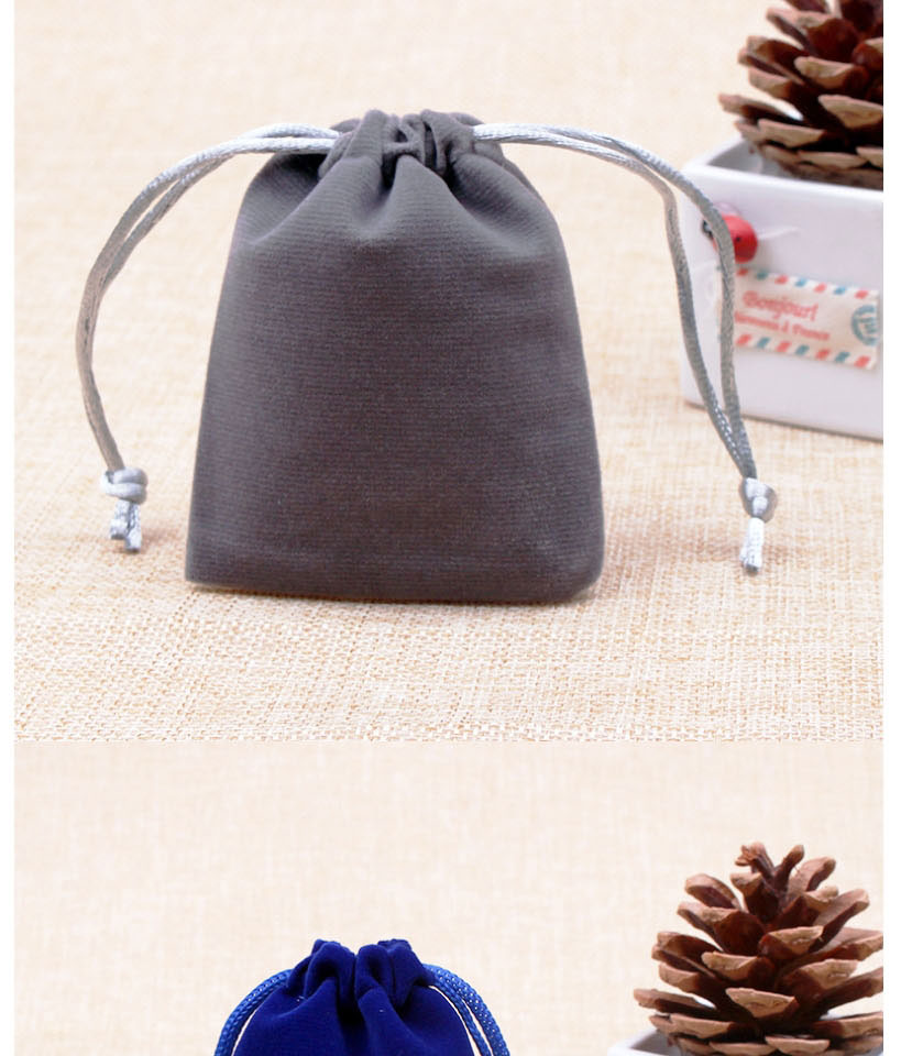 Fashion Gray 10*12cm Flannel Drawstring Bag (price Of 50),Jewelry Packaging & Displays