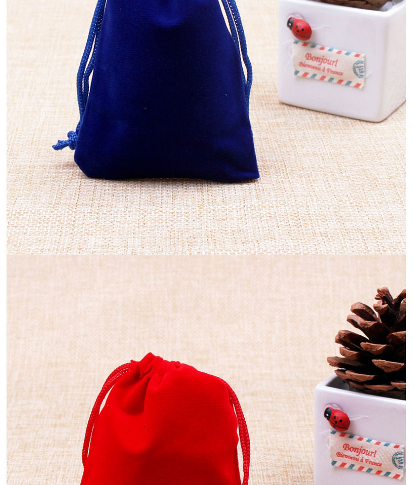 Fashion Wine Red 9*12cm Flannel Drawstring Bag (price Of 50),Jewelry Packaging & Displays