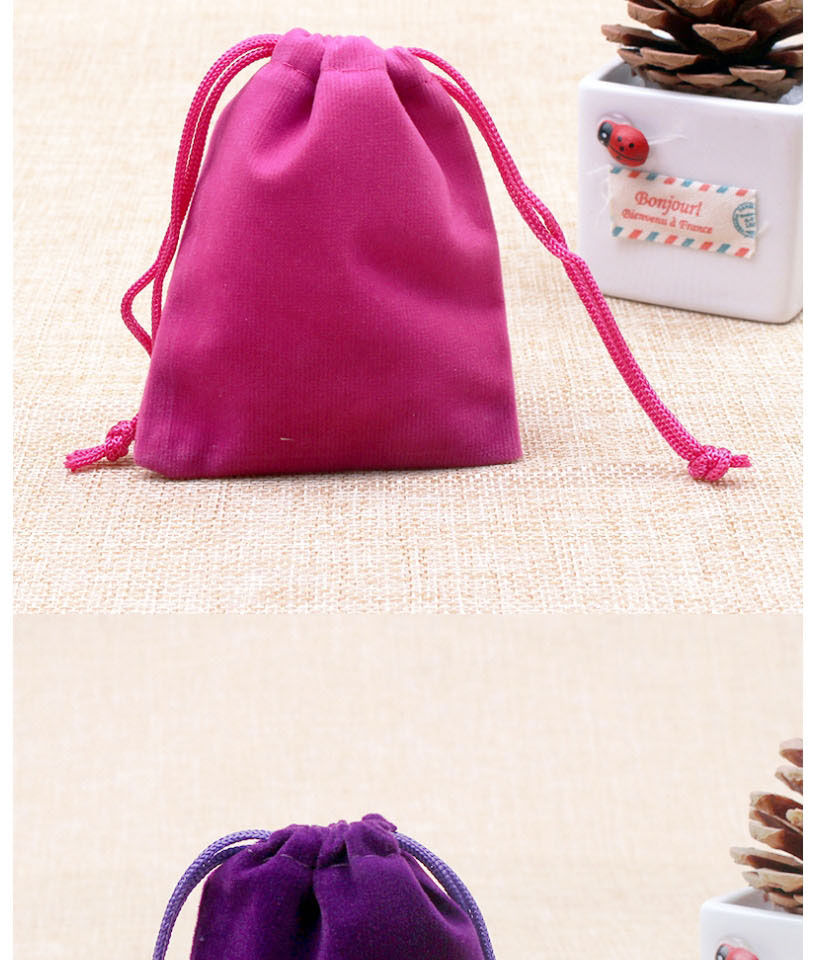 Fashion Black 10*16cm Flannel Drawstring Bag (price Of 50),Jewelry Packaging & Displays