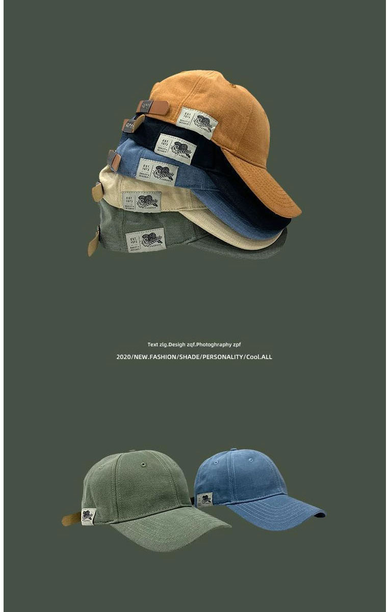 Fashion Blue Soft Top Patch Baseball Cap,Baseball Caps