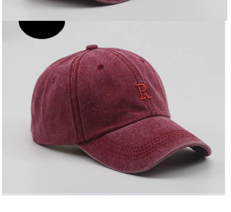 Fashion Wine Red Cotton Letter Embroidered Baseball Cap,Baseball Caps
