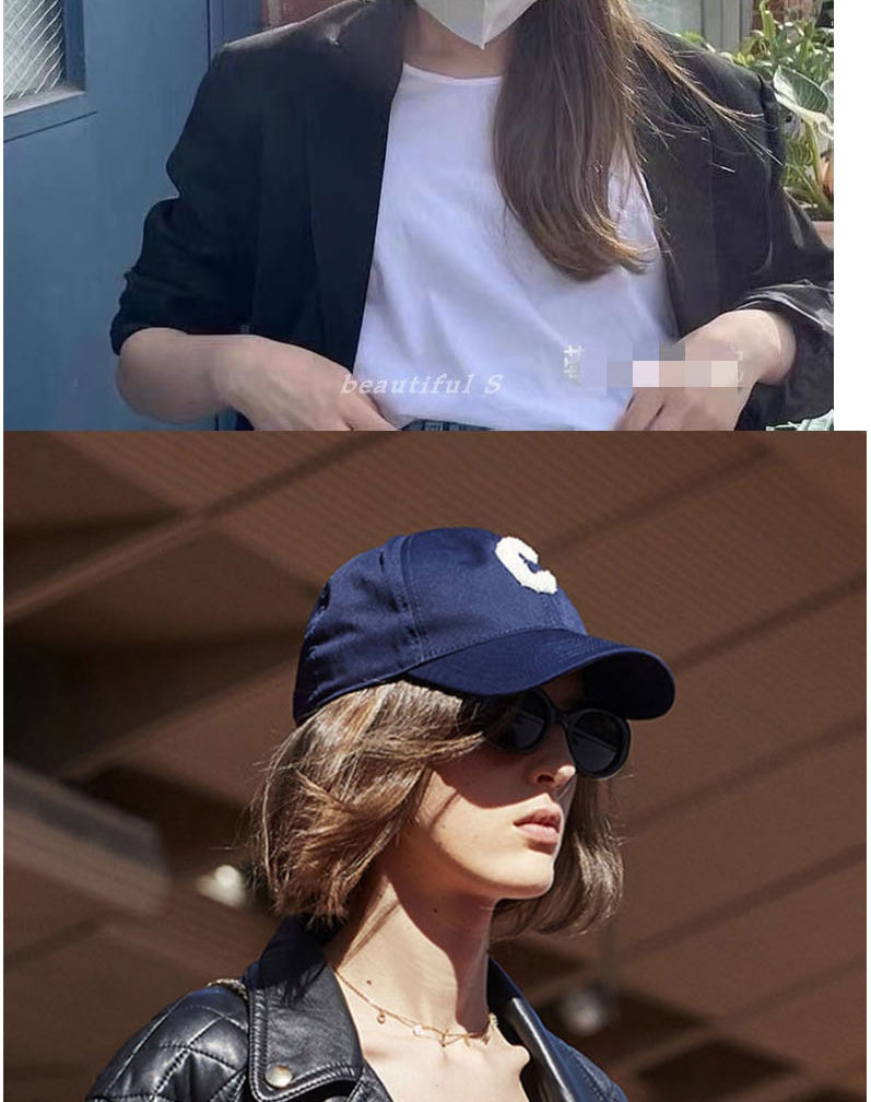 Fashion Navy Blue Cotton Letter Embroidered Baseball Cap,Baseball Caps