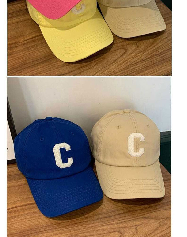 Fashion Beige Cotton Letter Embroidered Baseball Cap,Baseball Caps