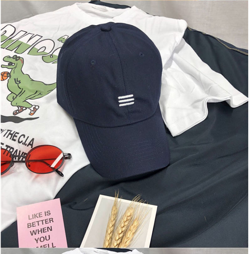 Fashion Khaki Solid Color Soft Top Three Stripe Baseball Cap,Baseball Caps