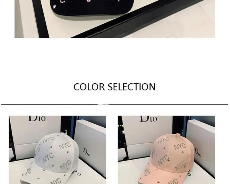 Fashion Pink Rhinestone Letter Baseball Cap,Baseball Caps
