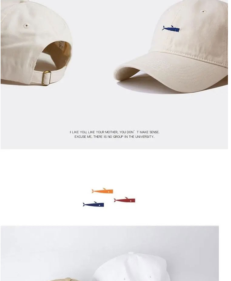 Fashion Navy Blue Little Whale Embroidered Soft Top Baseball Cap,Baseball Caps