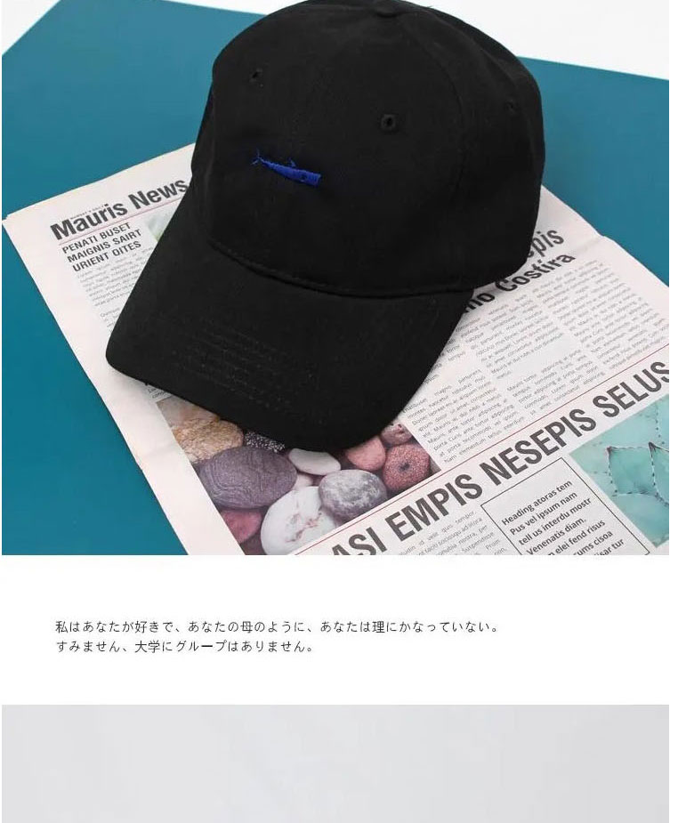 Fashion Black Little Whale Embroidered Soft Top Baseball Cap,Baseball Caps