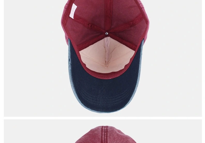 Fashion Brown Eaves With Ochre Alphabet-print Ripped Colorblock Baseball Cap,Baseball Caps