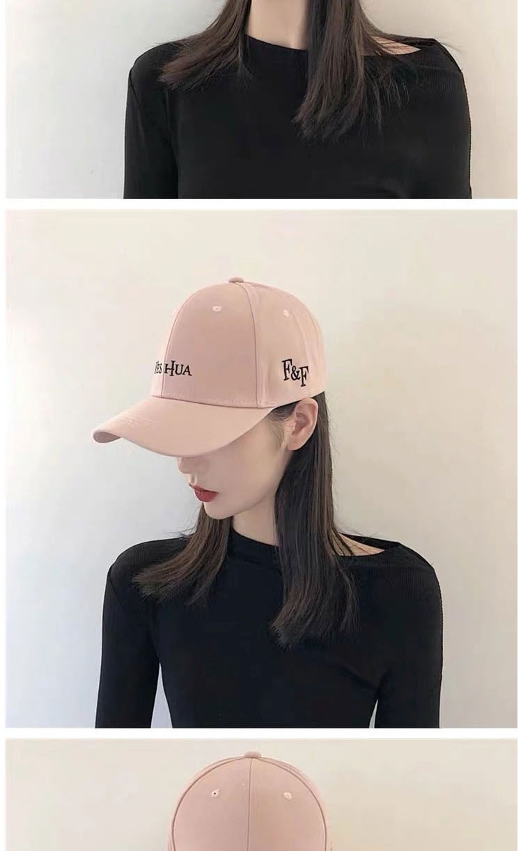 Fashion Pink Cotton Letter Embroidered Baseball Cap,Baseball Caps