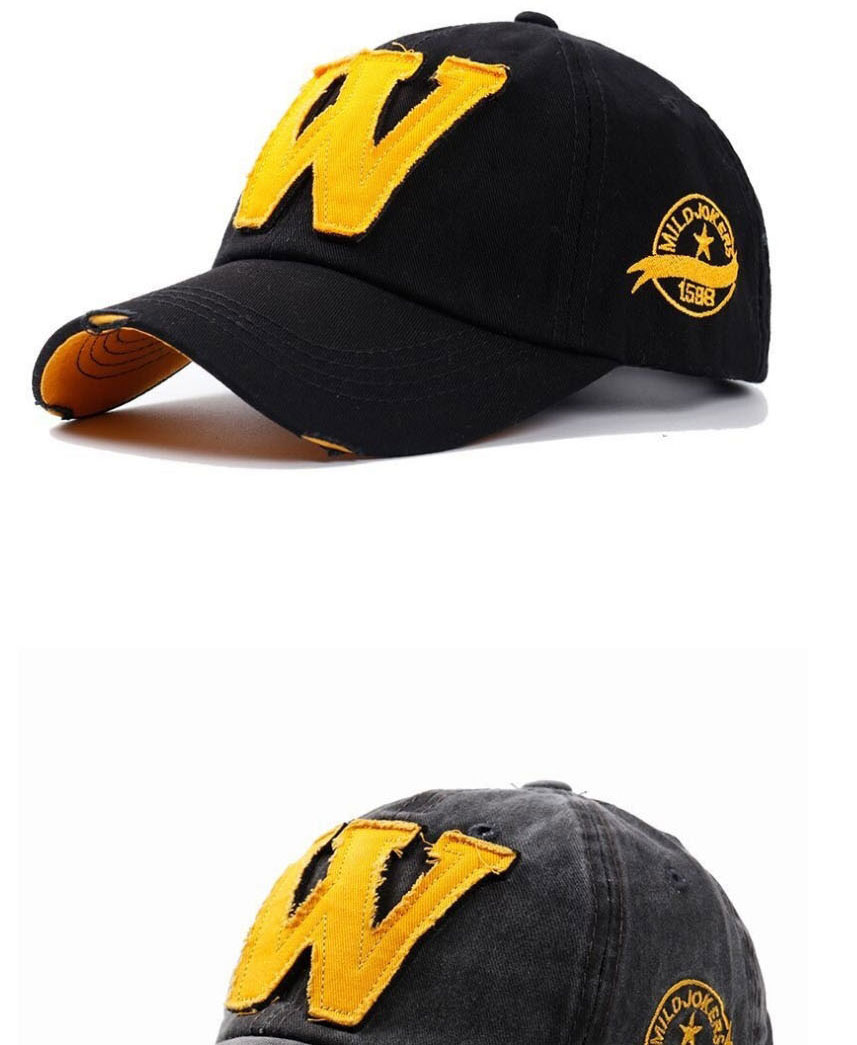 Fashion Yellow Cotton Letter Embroidered Denim Baseball Cap,Baseball Caps