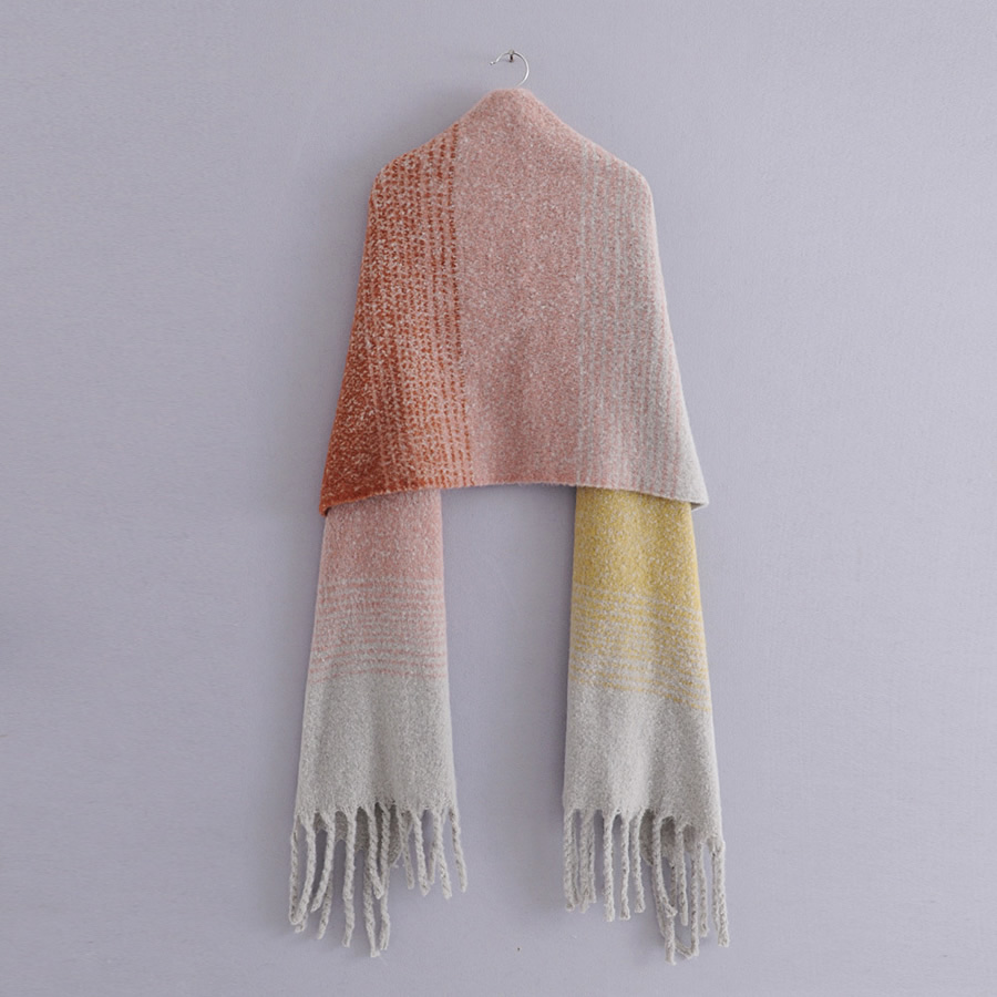 Fashion Gradient Ombré Fringed Shawl,knitting Wool Scaves