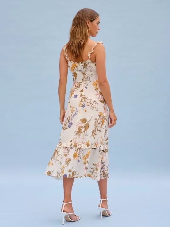 Fashion Printing Printed Slip Dress,Long Dress