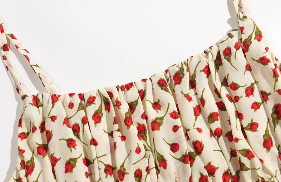 Fashion Floral Printed Slip Dress,Long Dress
