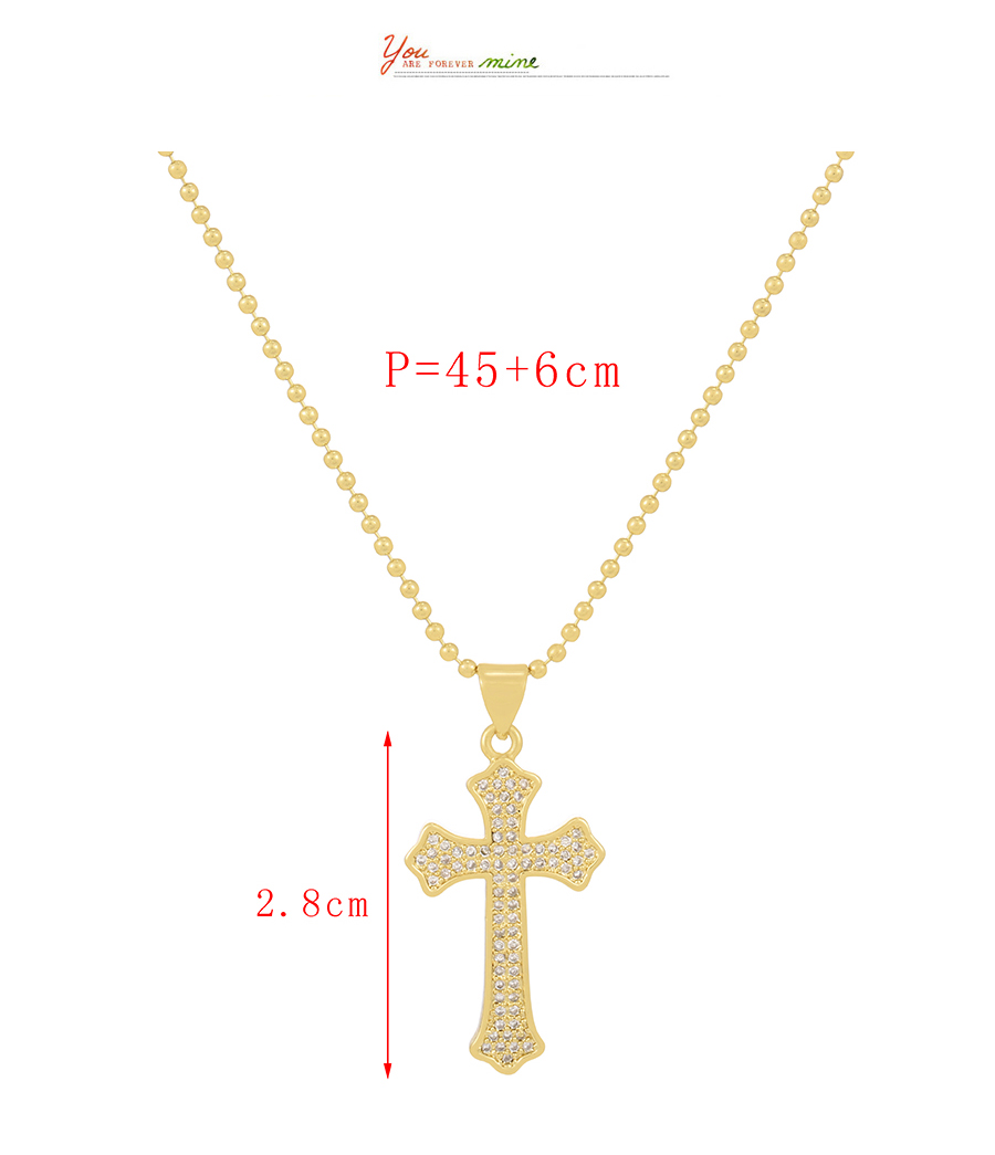 Fashion Gold-10 Bronze Zirconium Cross Necklace,Necklaces