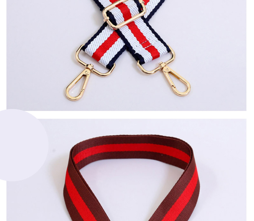 Fashion Red-brown With Red-gold Hook Polyester Print Geometric Diagonal Wide Straps,Household goods