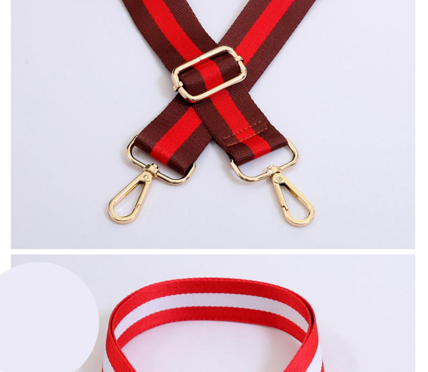 Fashion Red-brown With Red-gold Hook Polyester Print Geometric Diagonal Wide Straps,Household goods