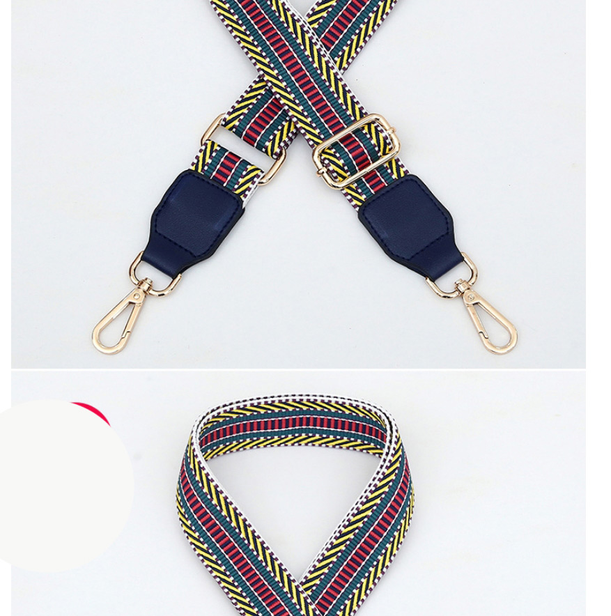Fashion No. 2 Red Leather Gold Buckle Polyester Print Geometric Diagonal Wide Straps,Household goods