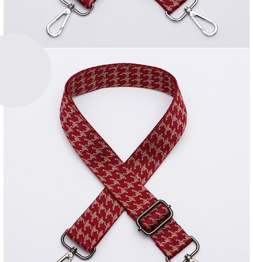 Fashion 329 Silver Hook Houndstooth-print Geometric Wide Diagonal Straps,Household goods