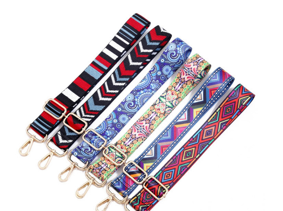Fashion Colorful Pattern Golden Hook Polyester Print Geometric Diagonal Wide Straps,Household goods