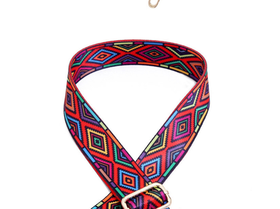 Fashion Colorful Rhombus Golden Hook Polyester Print Geometric Diagonal Wide Straps,Household goods