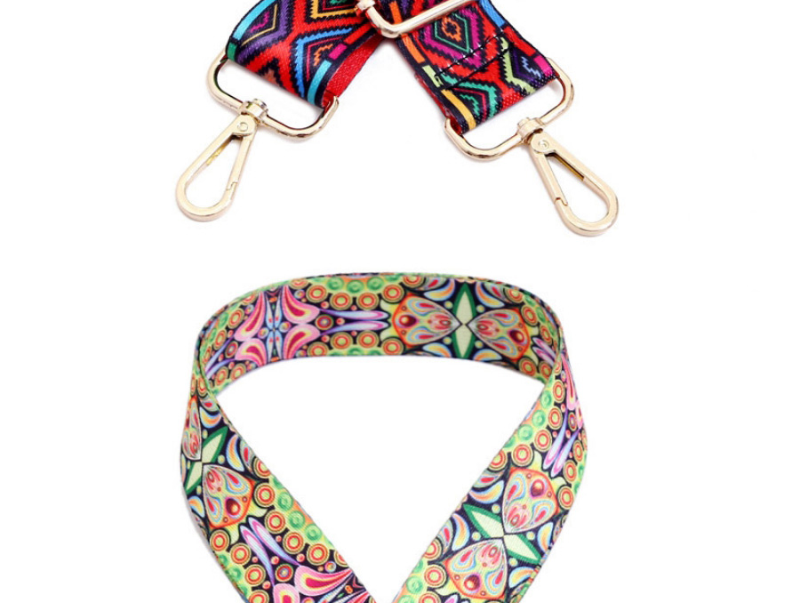 Fashion Rhombus Colorful Golden Hook Polyester Print Geometric Diagonal Wide Straps,Household goods