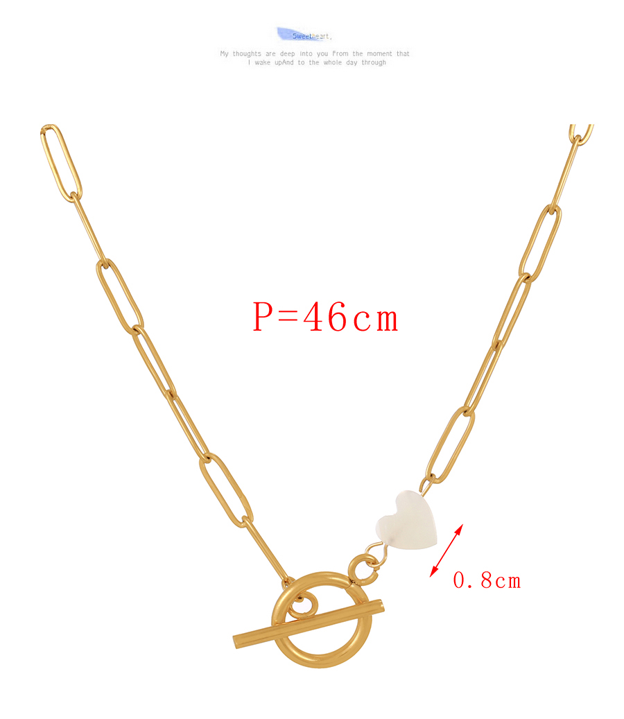 Fashion Gold Titanium Steel Shell Heart Ot Buckle Necklace,Necklaces