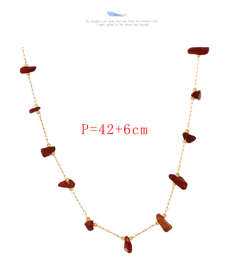 Fashion Color Titanium Steel Natural Stone Irregular Necklace,Necklaces