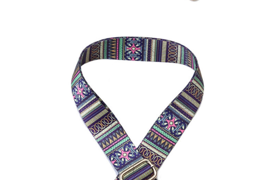 Fashion 3.8 Ethnic Serrated Gold Hook Polyester Print Geometric Diagonal Wide Straps,Household goods