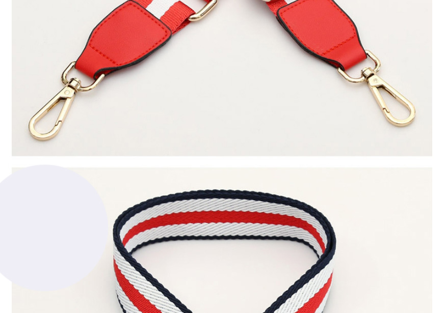 Fashion Red White And Blue Stripes With Black Polyester Print Geometric Diagonal Wide Straps,Household goods