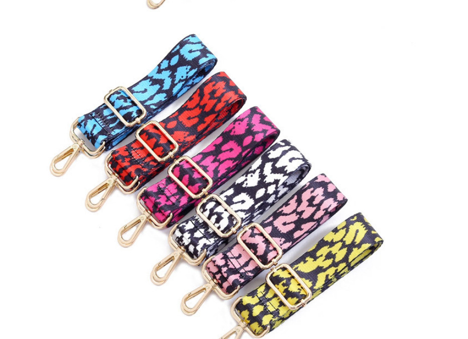 Fashion Yellow Leopard Silver Hook Polyester Print Geometric Diagonal Wide Straps,Household goods
