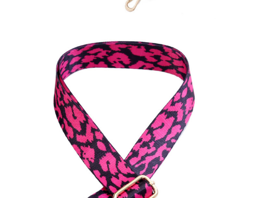 Fashion Rose Red Leopard Silver Hook Polyester Print Geometric Diagonal Wide Straps,Household goods