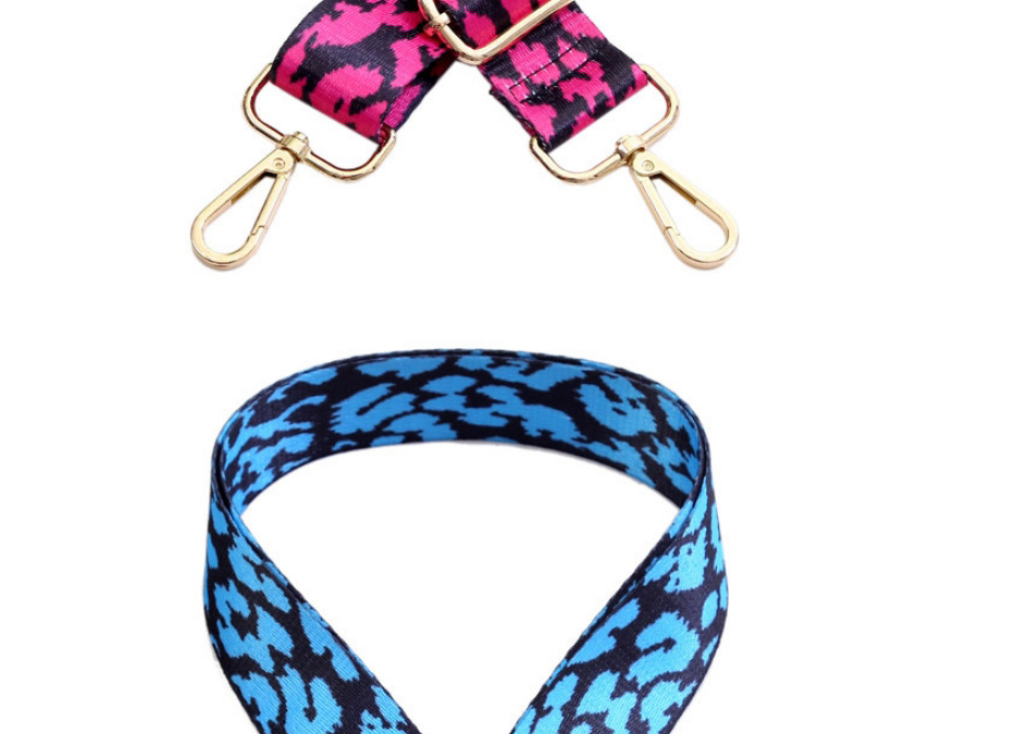 Fashion Rose Red Leopard Silver Hook Polyester Print Geometric Diagonal Wide Straps,Household goods