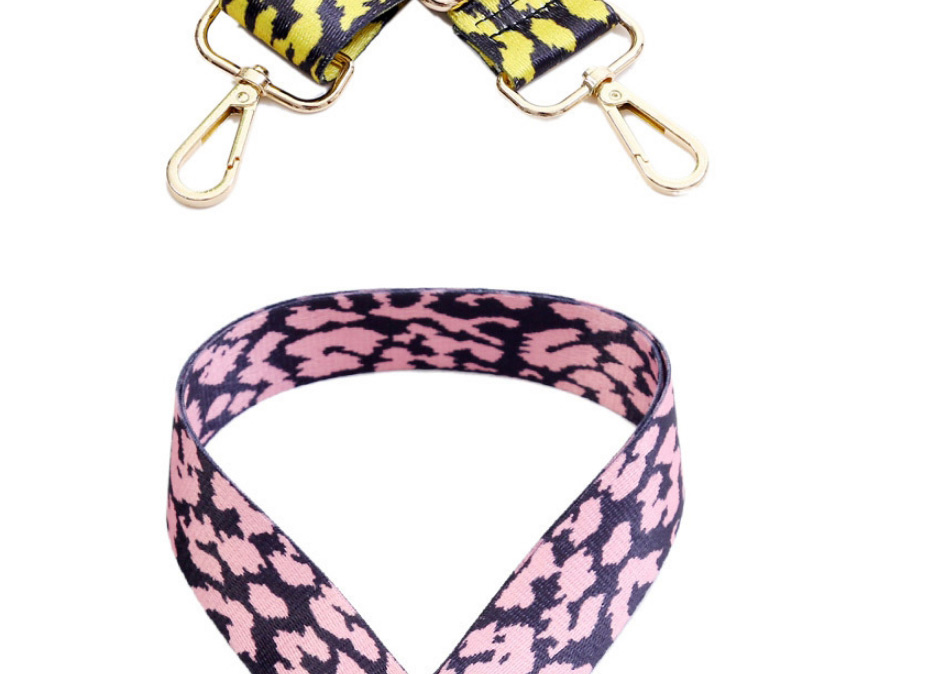 Fashion Yellow Leopard Silver Hook Polyester Print Geometric Diagonal Wide Straps,Household goods