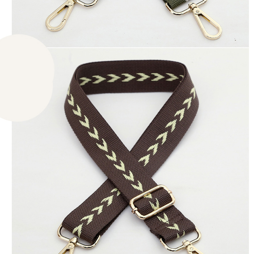 Fashion No. 182 Default Gold Hook Geometric Arrow Embroidered Wide Span Strap,Household goods