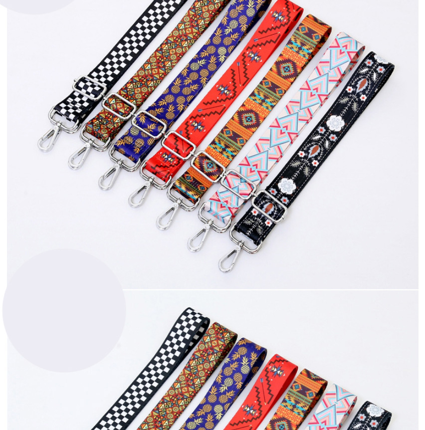 Fashion No. 58 Silver Accessories Cotton Geometric Print Wide Shoulder Strap,Household goods