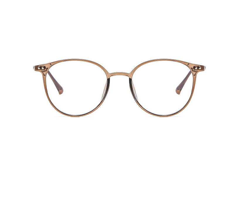 Fashion Gradual Brown Tr90 Large Frame Flat Glasses Frame,Fashion Glasses