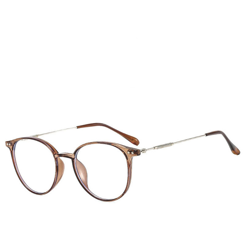 Fashion Gradual Brown Tr90 Large Frame Flat Glasses Frame,Fashion Glasses