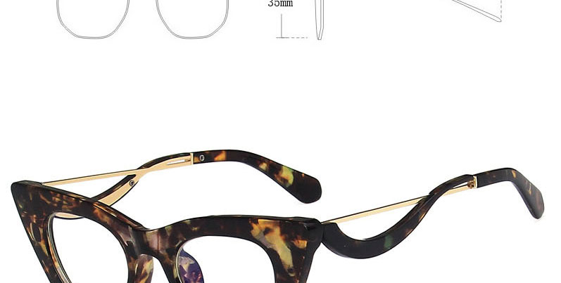 Fashion Red And White Flakes Triangular Cat Eye Flat Glasses Frame,Fashion Glasses