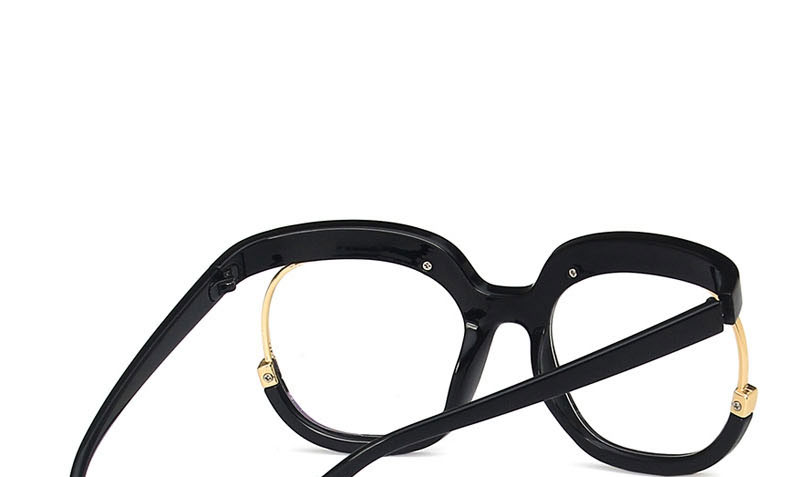 Fashion Glitter Black And White Pc Large Frame Flat Glasses Frame,Fashion Glasses