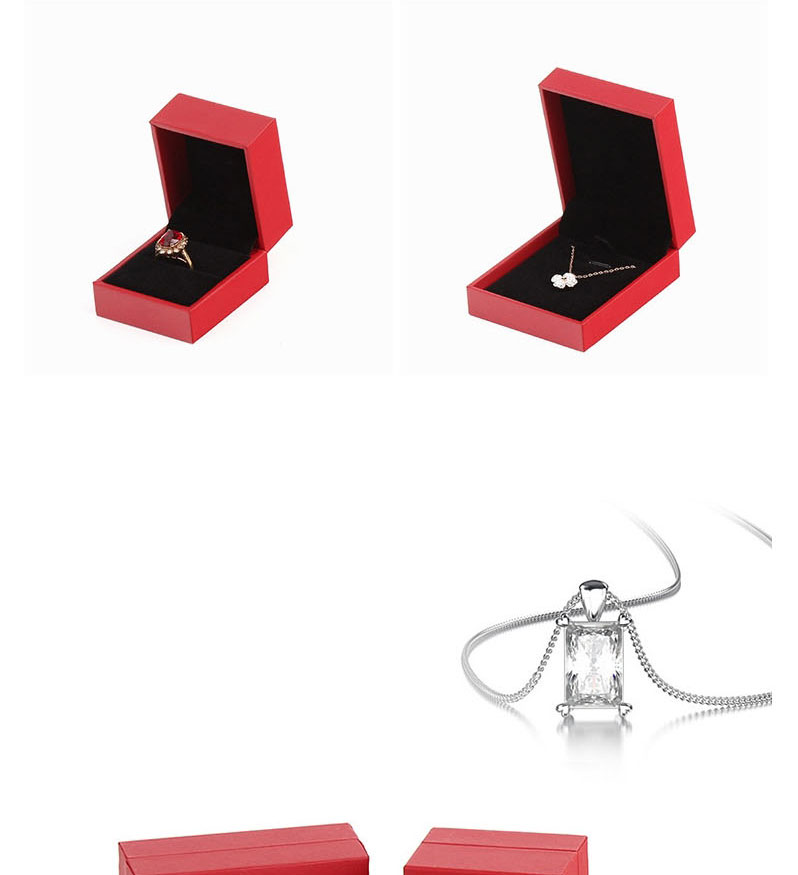 Fashion Outer Red Inner Black Pendant Box Filled Leather Right Angle Ring Storage Box,Jewelry Packaging & Displays