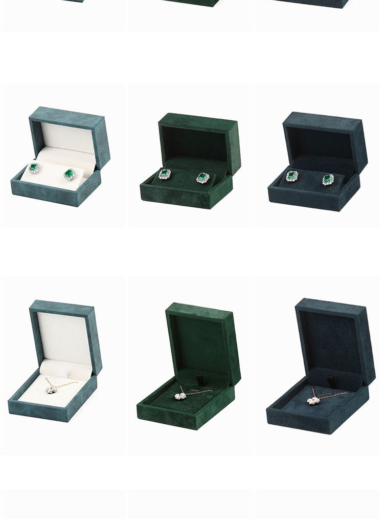 Fashion Dark Green [flannel Style] Bracelet Box Car Thread Thick Edge Flannel Jewelry Box,Jewelry Packaging & Displays